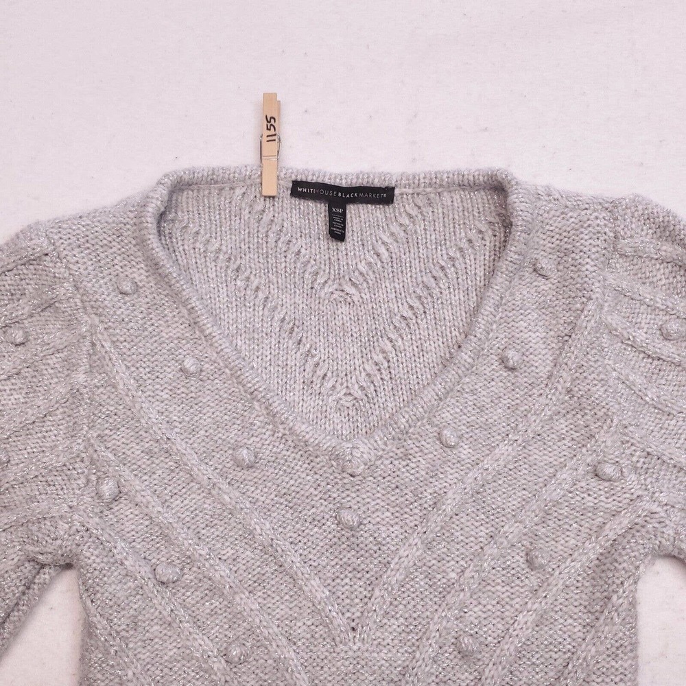 White House Black Market Long Sleeve Pullover Sweater Womens Size XSP Gray
